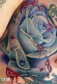 Chest rose tattoo pattern