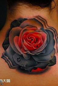 Vissza rózsa tetoválás minta