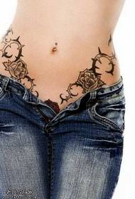 Waist rose vine tattoo pattern