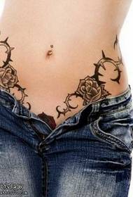 Waist rose vine tattoo pattern
