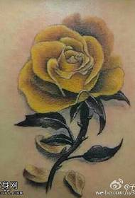 Yellow rose tattoo pattern