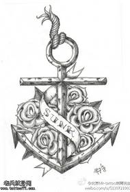 Slika rukopisa s tetovažom ruža sidra