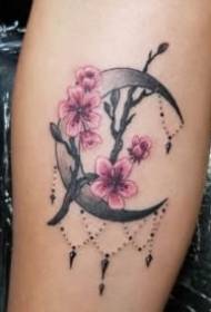 Small fresh beautiful flower element tattoo pattern