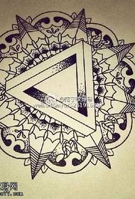 Liña xeométrica patrón de tatuaxe manuscrito de beleza de vainilla