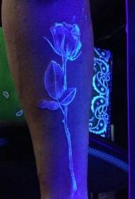 Beautiful fluorescent rose tattoo pattern