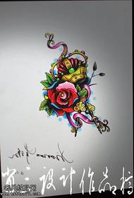 Tatoveringsmønster for kronblomstnøgle