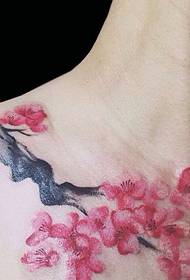 Young fashion beautiful flower tattoo pattern