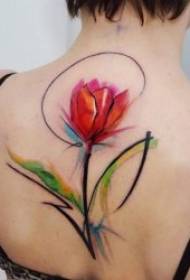 Meno tatuiruotės tapyba Gražių gėlių tatuiruotės modelių tatuiruočių stilių įvairovė