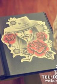 V-slovo vendetta růže vrah ilustrace tetování vzor