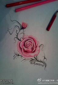 Krāsains rožu tetovējuma manuskripta attēls