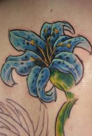 Light blue lily tattoo pattern