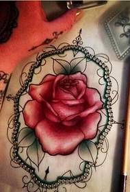 Beautiful rose tattoo tattoo manuscript pattern to enjoy the picture