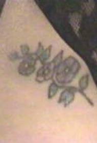 Female arm purple flower tattoo pattern