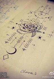 Rose tatoveringsmanuskriptmønster