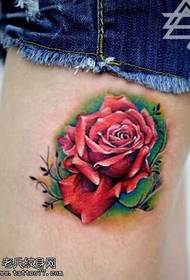 Leg rose tattoo pattern