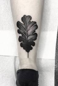 Conjunto negro de hojas tatuaje patrón funciona 9 hojas