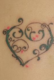 Back color love vine tattoo pattern