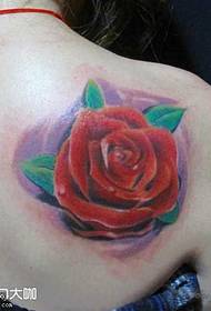 Shoulder rose tattoo pattern