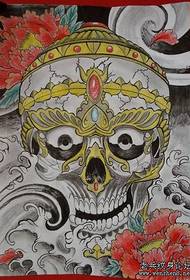Man tattoo pattern: colored  牡丹 peony flower tattoo pattern