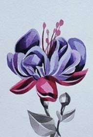 Painted watercolor sketch creative literary wilt delicate flower tattoo manuscript