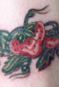 Safflower jordbær tatoveringsmønster