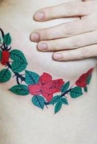 Tatuaje de flor, patrón de tatuaje de flor hermosa y hermosa