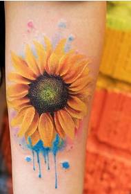 a set of colored flowers on the skin, blooming tattoo tattoos