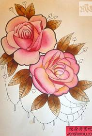 Pattern ng script ng rosas na tattoo