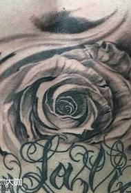 Chest rose tattoo pattern