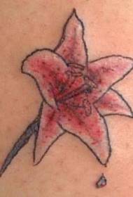 Ázsiai elegáns rózsaszín virág tetoválás minta