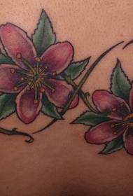 Padrão de tatuagem de flor colorida infinito símbolo da cintura