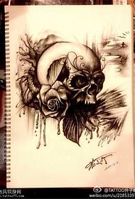European and American skull rose tattoo pictures