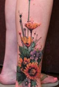 Модел за тетоважа од сончоглед повеќекратно насликана скица за тетоважи сончоглед