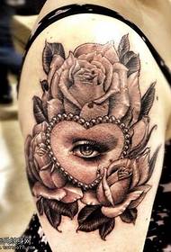 Big arm love rose tattoo pattern