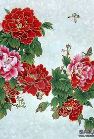 Very rich peony tattoo pattern for tattoos~