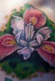 Shoulder color realistic flower tattoo pattern
