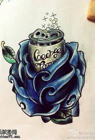 Poza tatuaj color cola trandafir