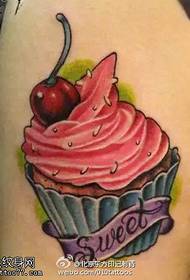 Painted cherry ice cream tattoo pattern