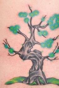 Patrón de tatuaxe de árbore de pequenas cores