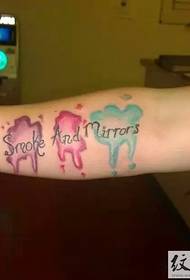 Give you a personality watercolor English tattoo