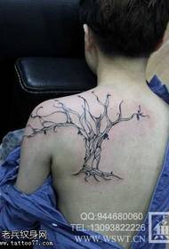 Back tree totem tattoo pattern