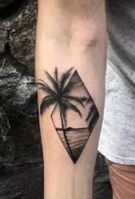 Tree Tattoo: 9 simple small black and grey trees tattoo works