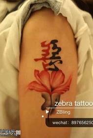 Dobar i zli uzorak tetovaže lika kaligrafije