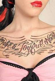 Brystblomst engelsk tatoveringsmønster