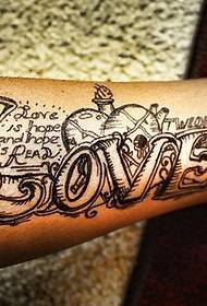 Love love text tattoo