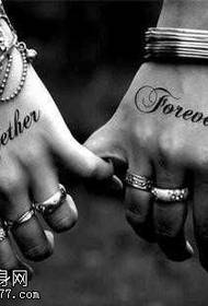 Hand English couple tattoo pattern