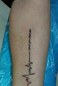Tattoo pictures with ECG and English