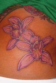 Shoulder color pink orchid tattoo pattern