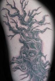 Ļaunā tumšā mirušā koka tetovējuma modelis