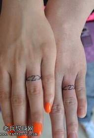 Личност на прстите Англиски образец за тетоважа